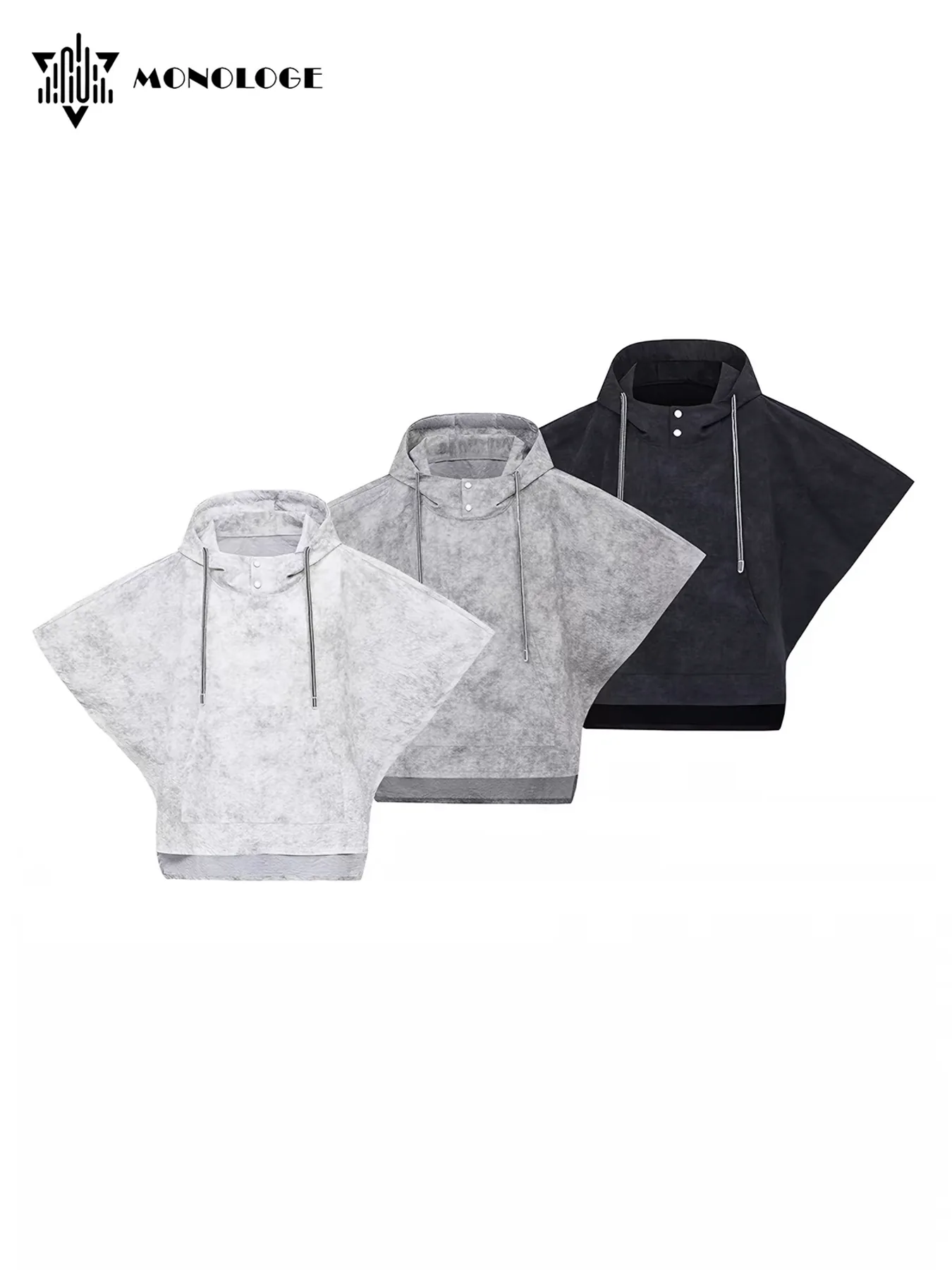 Three oversized poncho hoodie colorways