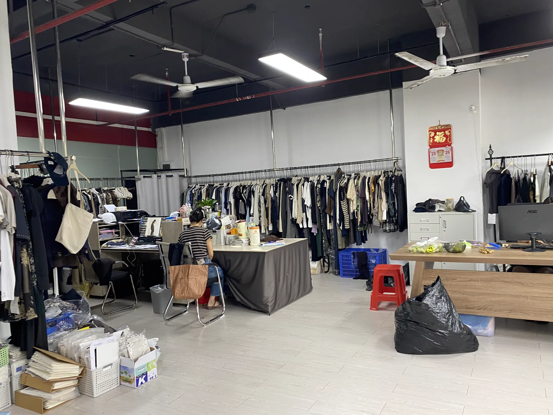 Original apparel samples in the development room