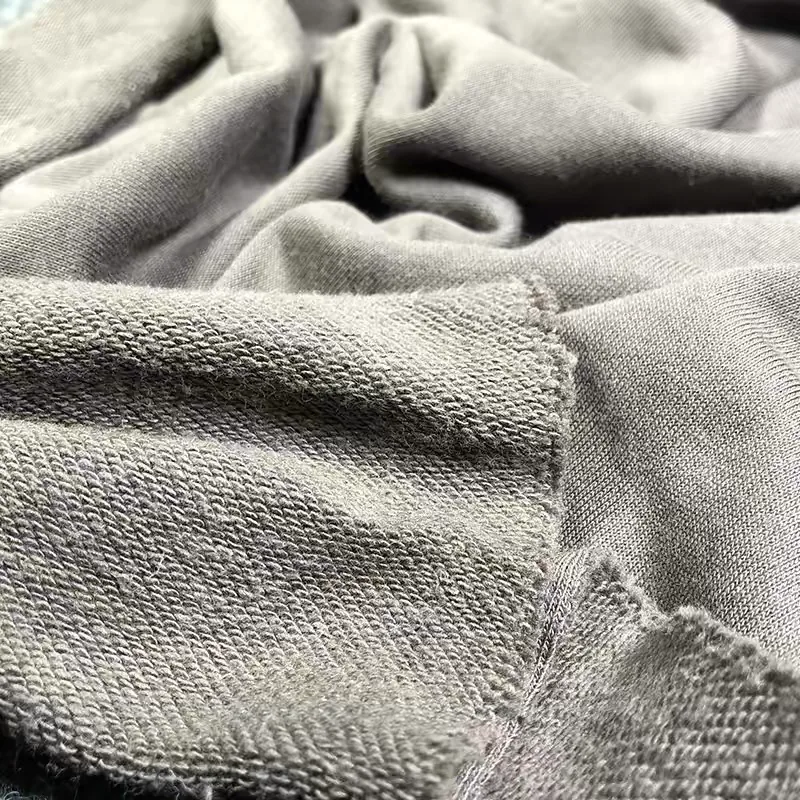 Real loopback French terry fabric texture