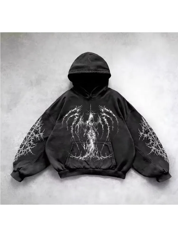 Finished custom hoodie with all-over artwork
